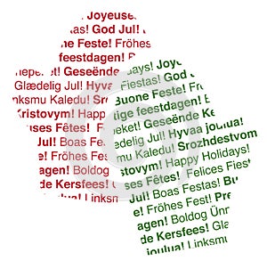Multi-Lingual Textual Holiday Mittens