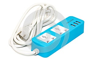 Multi plug electrical power strip with USB
