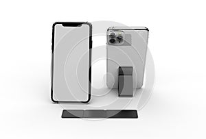 Multi Purpose  Gel Pad for cell phone Holder for branding. 3d render illustration.