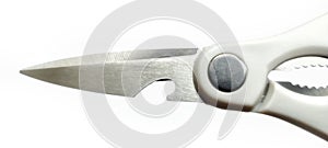 Multi Purpose Kitchen Scissors with Bottle Opener Isolated on White Background