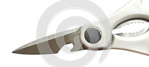 Multi Purpose Kitchen Scissors with Bottle Opener Isolated on White Background