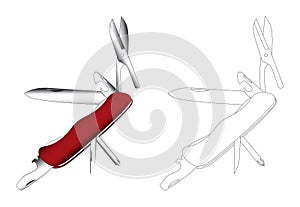 Multi purpose knife vector art