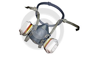 Multi-purpose respirator half mask or Toxic dust respirator half mask isolated on white background. mask.