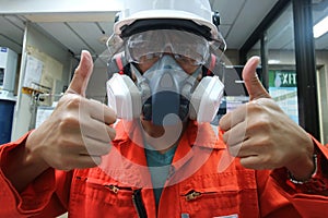 Multi-purpose respirator half mask for toxic gas protection. photo