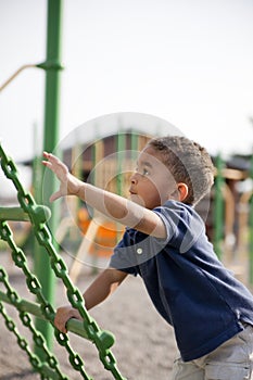 Multi-racial boy at the park