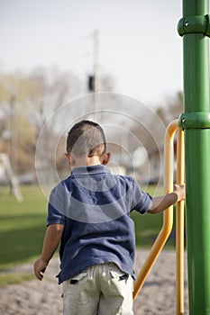 Multi-racial boy at the park