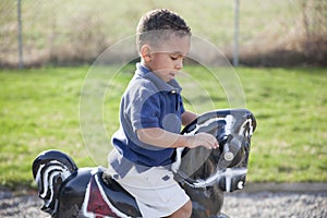 Multi-racial boy at the park