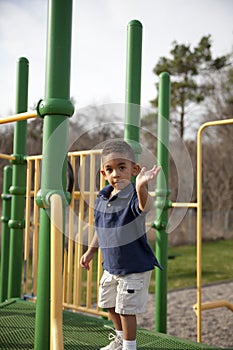 Multi-racial boy at the playground