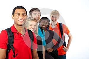 Multi-racial college students on white