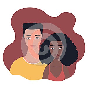 Multi Racial Mixed race couple Happy people Love Relationship concept