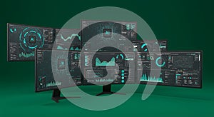 Artificial Intelligence Data Analysis on Multiple Monitors