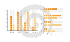 Multi-set bar infographic chart design template set