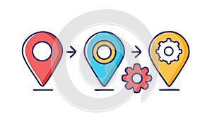 Multi-Stop Route: Travel Itinerary and Navigation Icon, vector design Generative AI