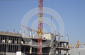 Multi-storey building under construction new residential complex, Moscow, Russia