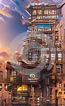 Multi-storey commercial Real Estate in Metaverse - concept of the future
