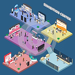 Multi Storey Exhibition Isometric Composition