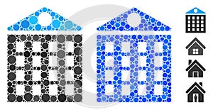 Multi-Storey House Mosaic Icon of Circle Dots