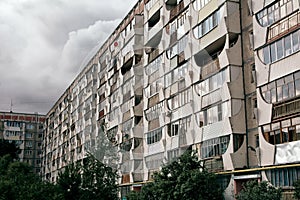 Multi-storey panel house in Russia