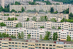 Multi-storey residential apartment buildings in a residential area.