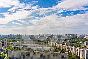 Multi-storey residential apartment buildings in a residential area.