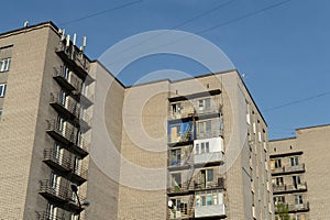 Multi-storey residential building on Komsomolskaya street in the city of Cherepovets. Vologda Region