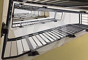 Multi-storey stairwell low angle view