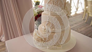 Multi-tiered wedding cakes, decorated cake