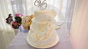 Multi-tiered wedding cakes, decorated cake