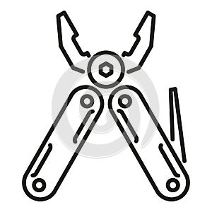 Multi tool icon outline vector. Knife kit