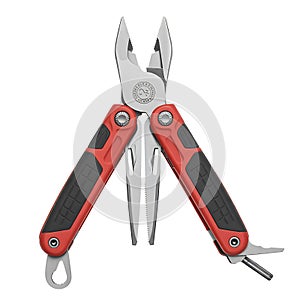 Multi-Tool Pliers with Red and Black Handles