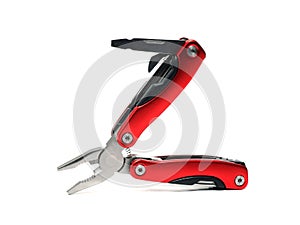 Multi tool pliers with red handles