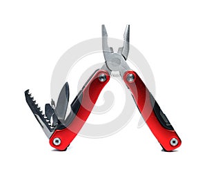 Multi tool pliers with red handles