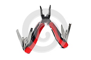 Multi tool pliers with red handles