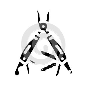 multi tool titanium glyph icon vector illustration