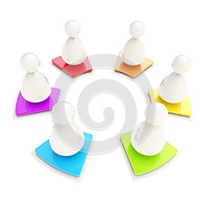 Multi user network connection emblem icon isolated