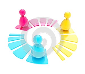 Multi user network connection emblem icon isolated