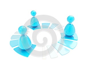 Multi user network connection emblem icon isolated