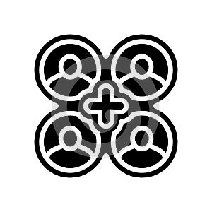 multi user support glyph icon vector illustration