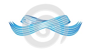 Multi-Wavy Blue Ribbon Elegant Dynamic Element Vector, vector design Generative AI