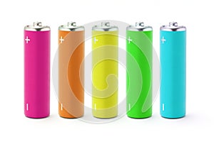 Multicolor AA size batteries