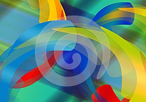 Multicolor abstract background with curved shapes