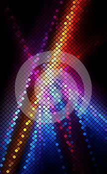 Multicolor abstract lights background pixel mosaic vecto