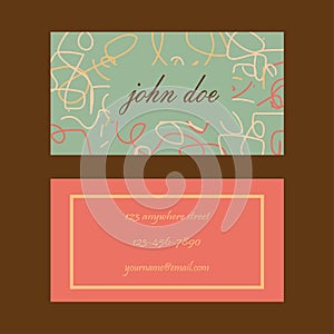 Multicolor abstract vintage business card