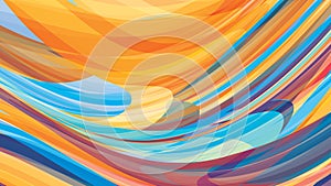 Multicolor artistic background with yellowish orange and cerulean blue swirl photo