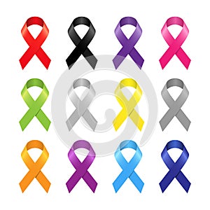 Multicolor awareness ribbon.