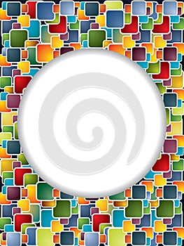 Multicolor backdrop with circle and shadow