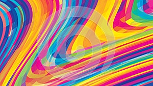 Multicolor background with colorful curved stripes. Artistic vector graphics