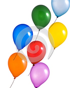 Multicolor balloons on white background