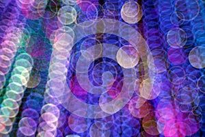 Multicolor bokeh circle background. Christmas abstract background with booble bokeh lights.