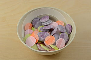 Multicolor candy discs